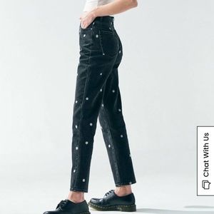 Black high rise mom jeans